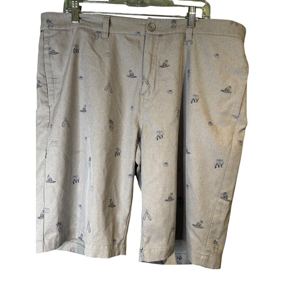 Travis Mathew Golf Shorts 38 Resort Blue Stretch Beer Party Print Vacation Vibes